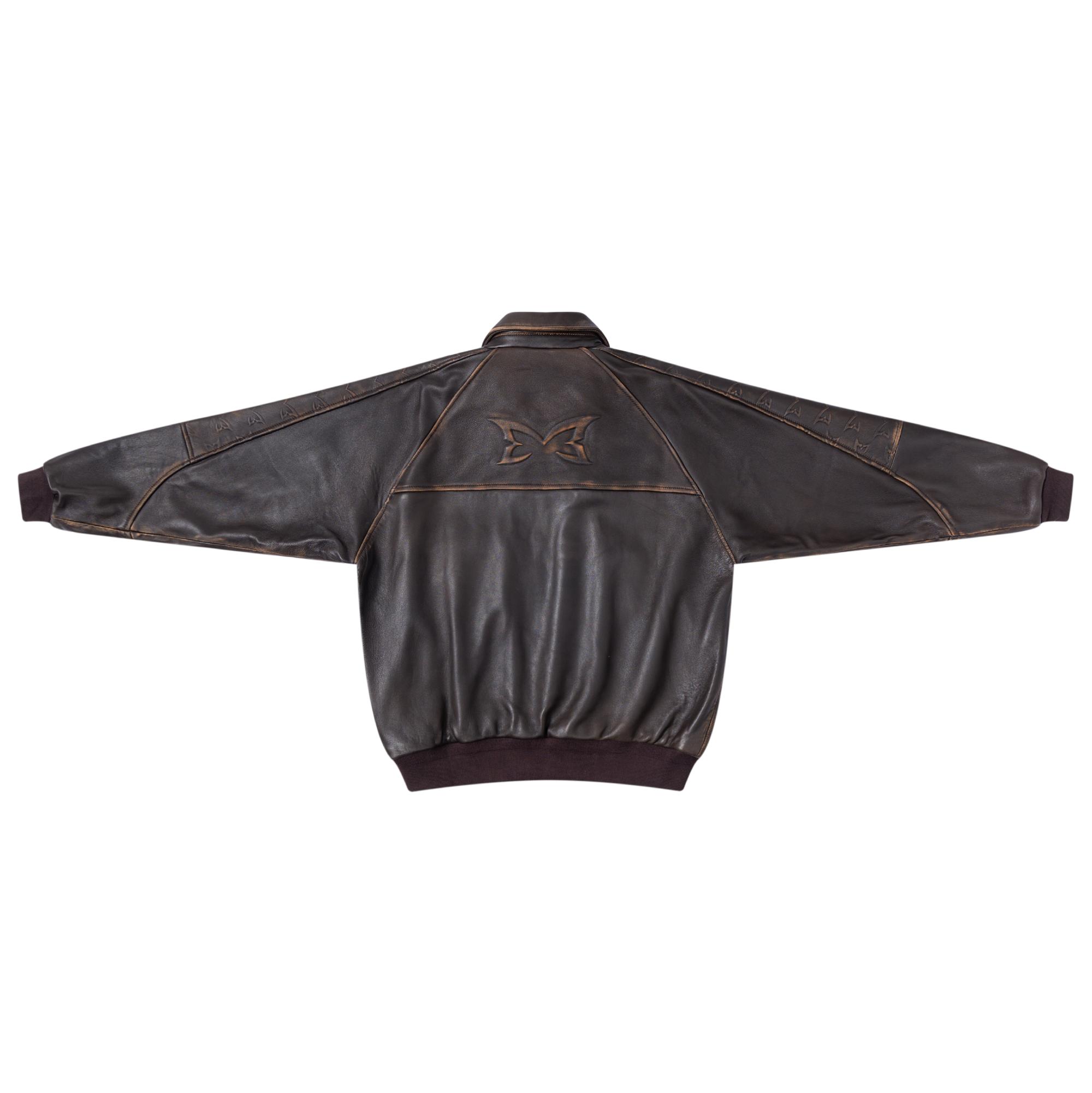 Aged Leather Jacket (Brown)