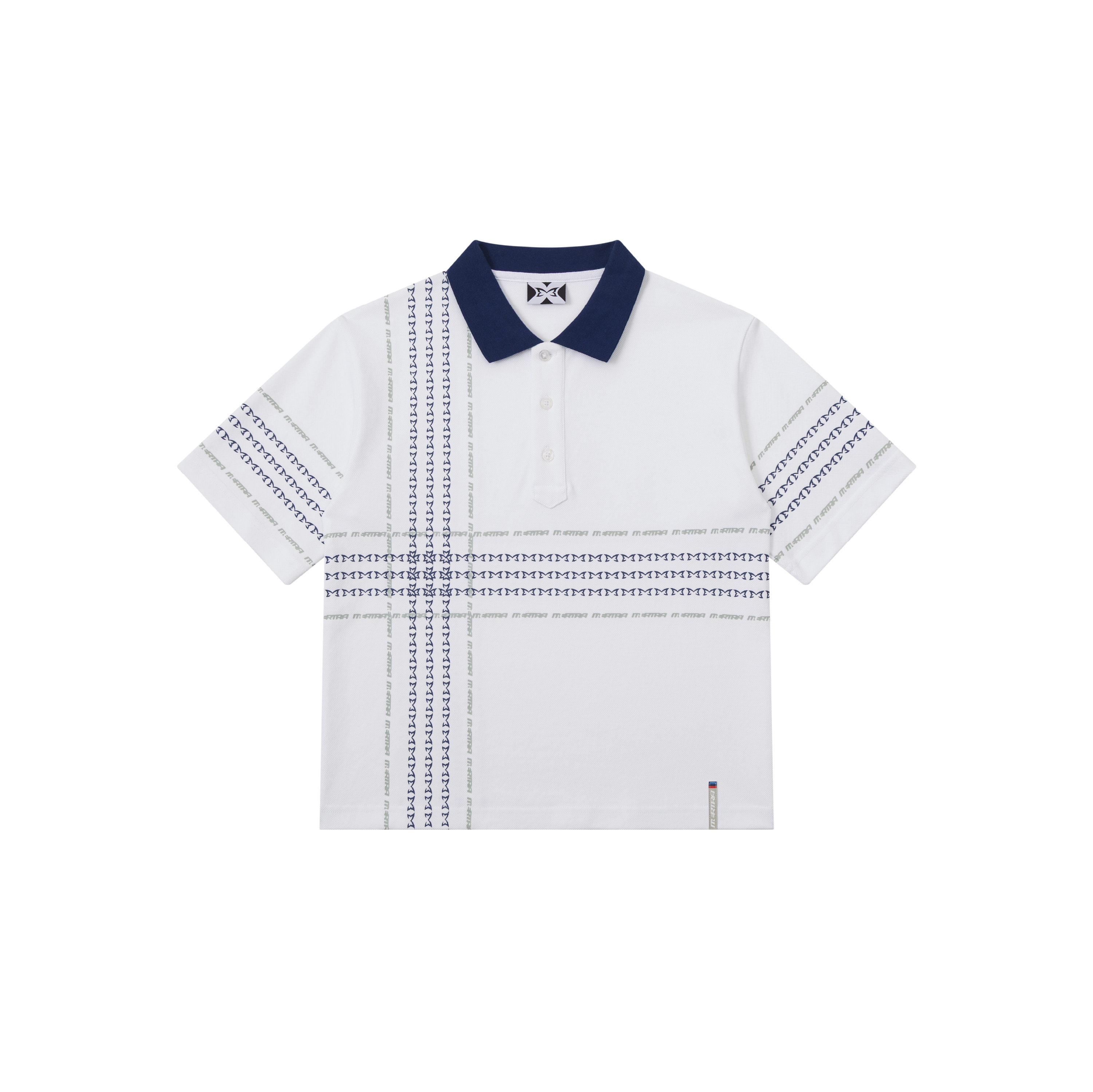 Crosscut Polo (White / Blue)