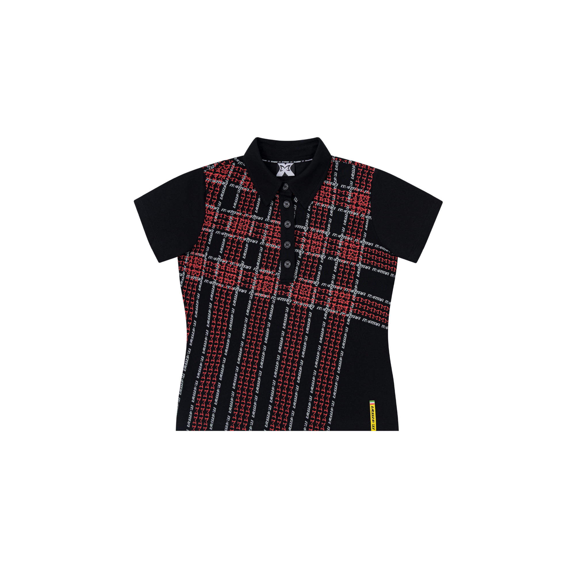Women's Crosscut Polo (Black / Red)