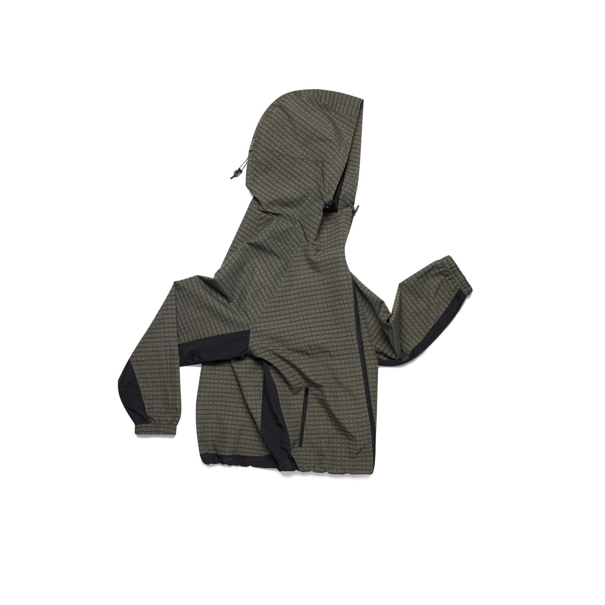 Asymmetrical Plaid Softshell (Green) - MERTRA
