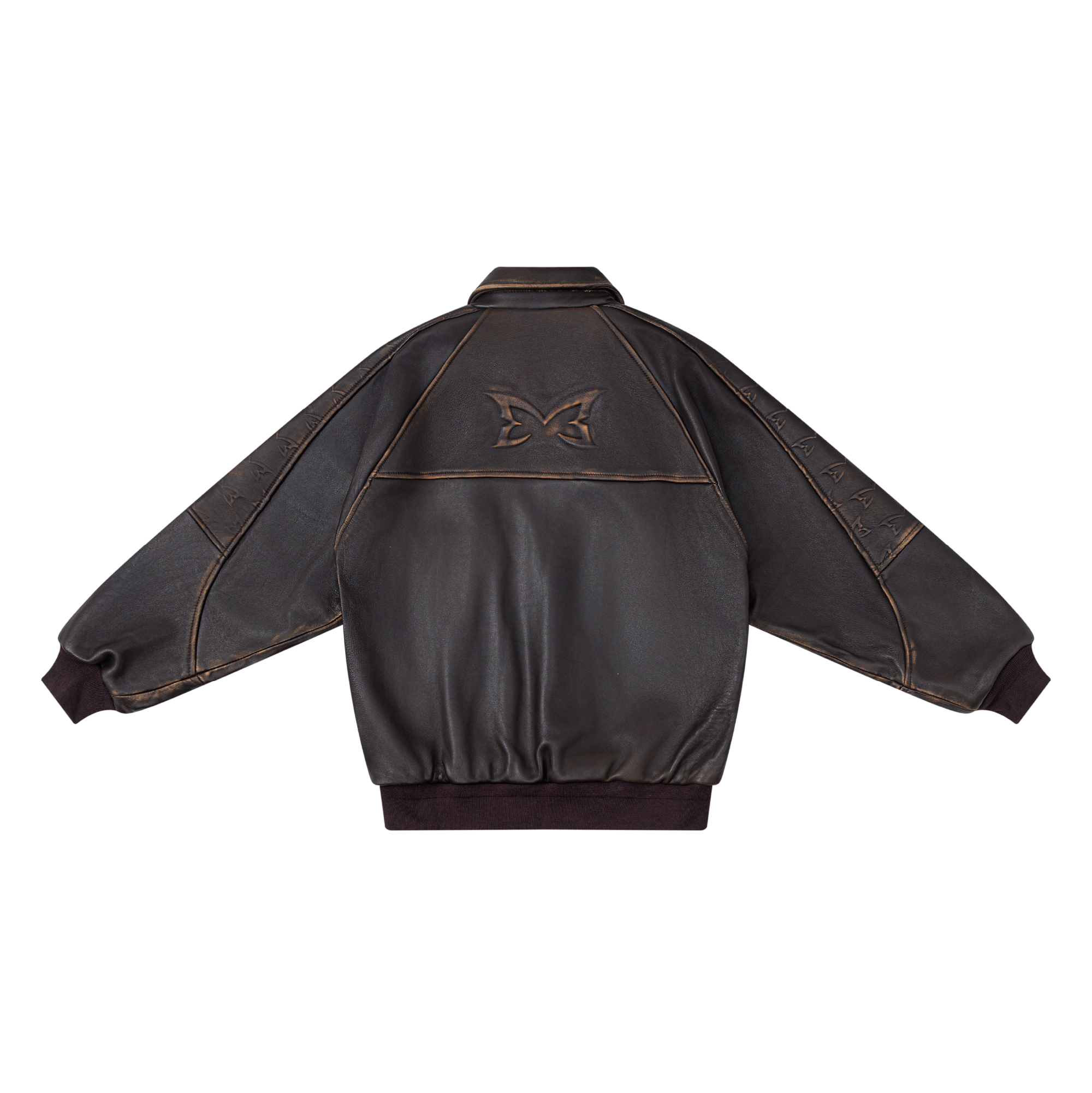 Aged Leather Jacket (Brown)