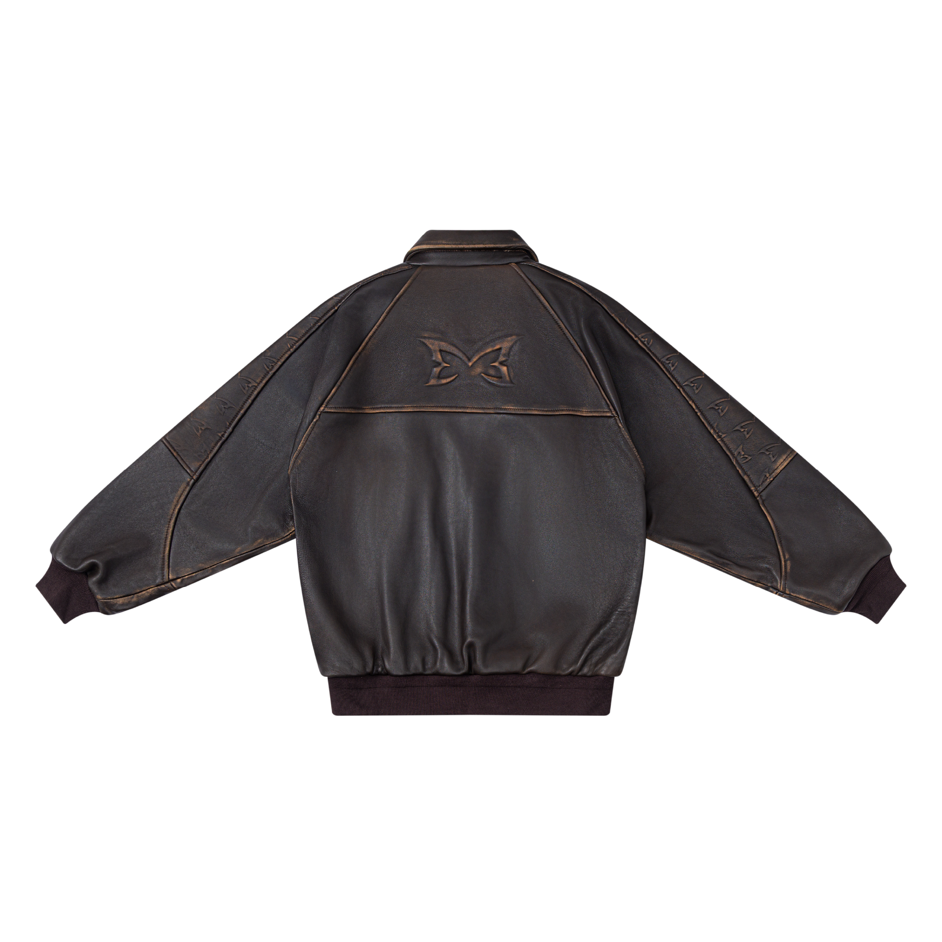 Aged Leather Jacket (Brown)