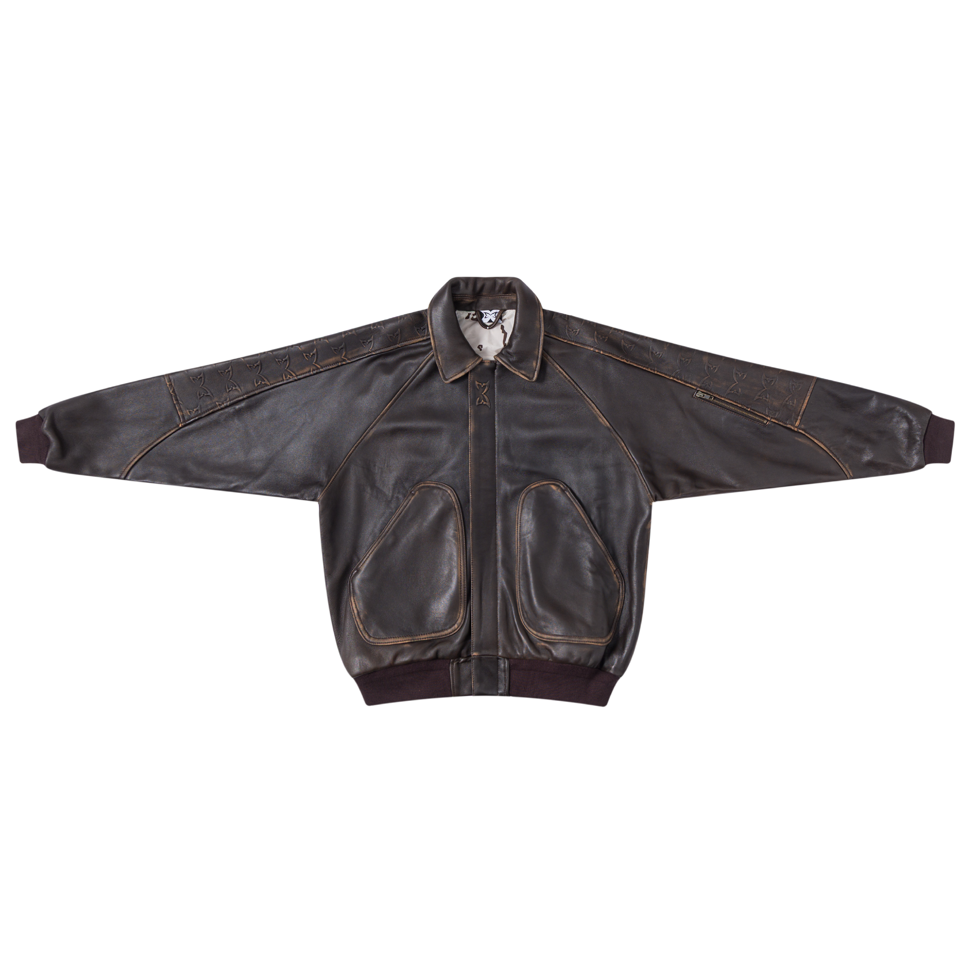 Aged Leather Jacket (Brown)