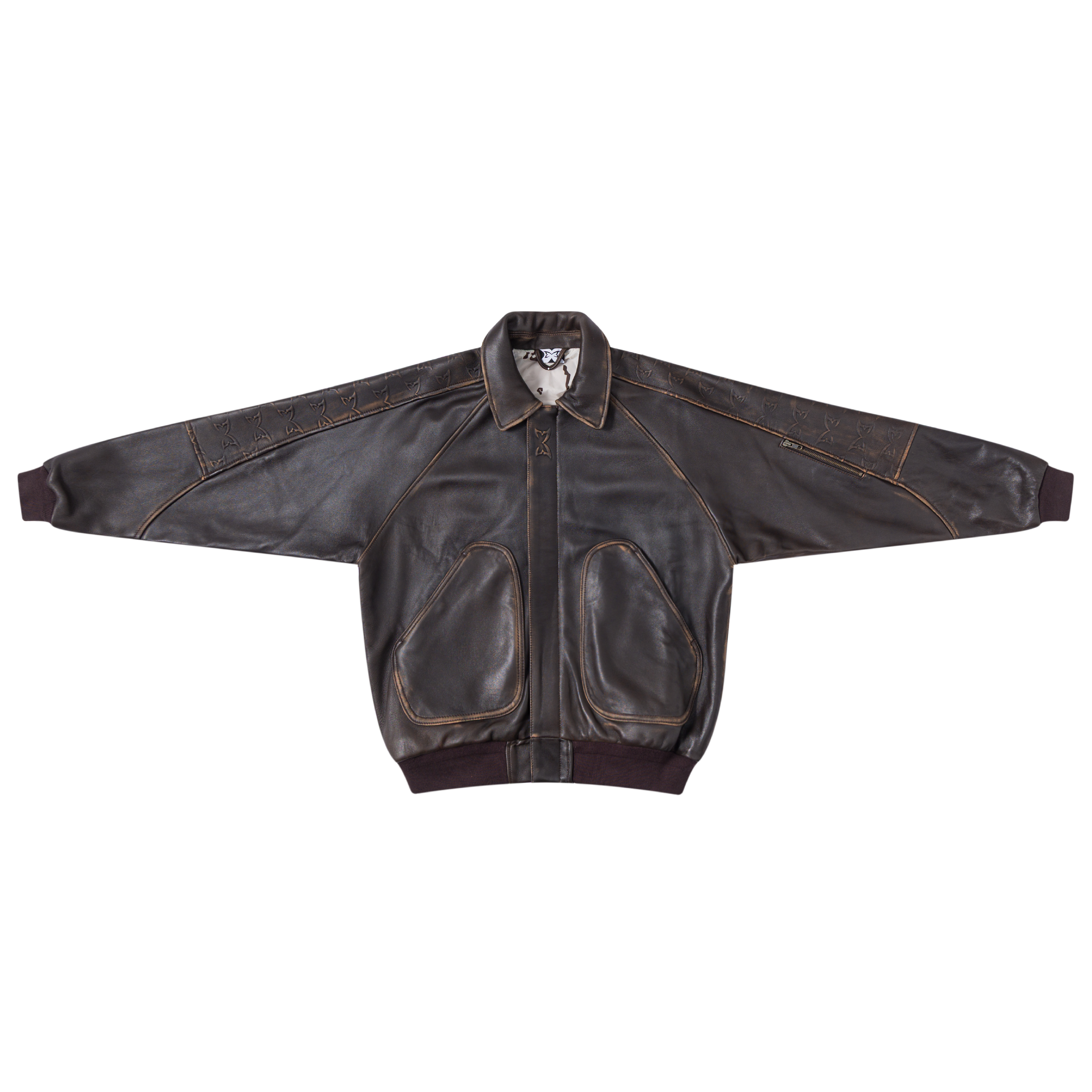 Aged Leather Jacket (Brown)