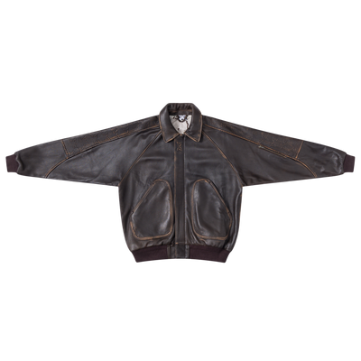 Aged Leather Jacket (Brown)
