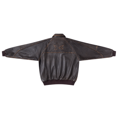 Aged Leather Jacket (Brown)