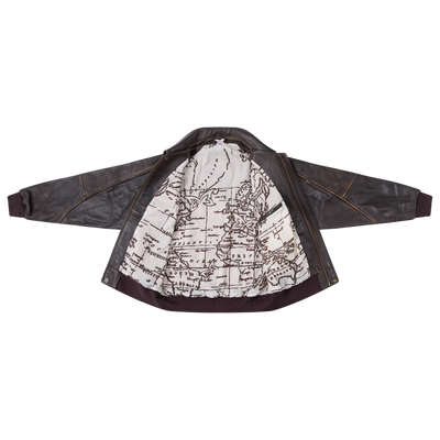 Aged Leather Jacket (Brown)