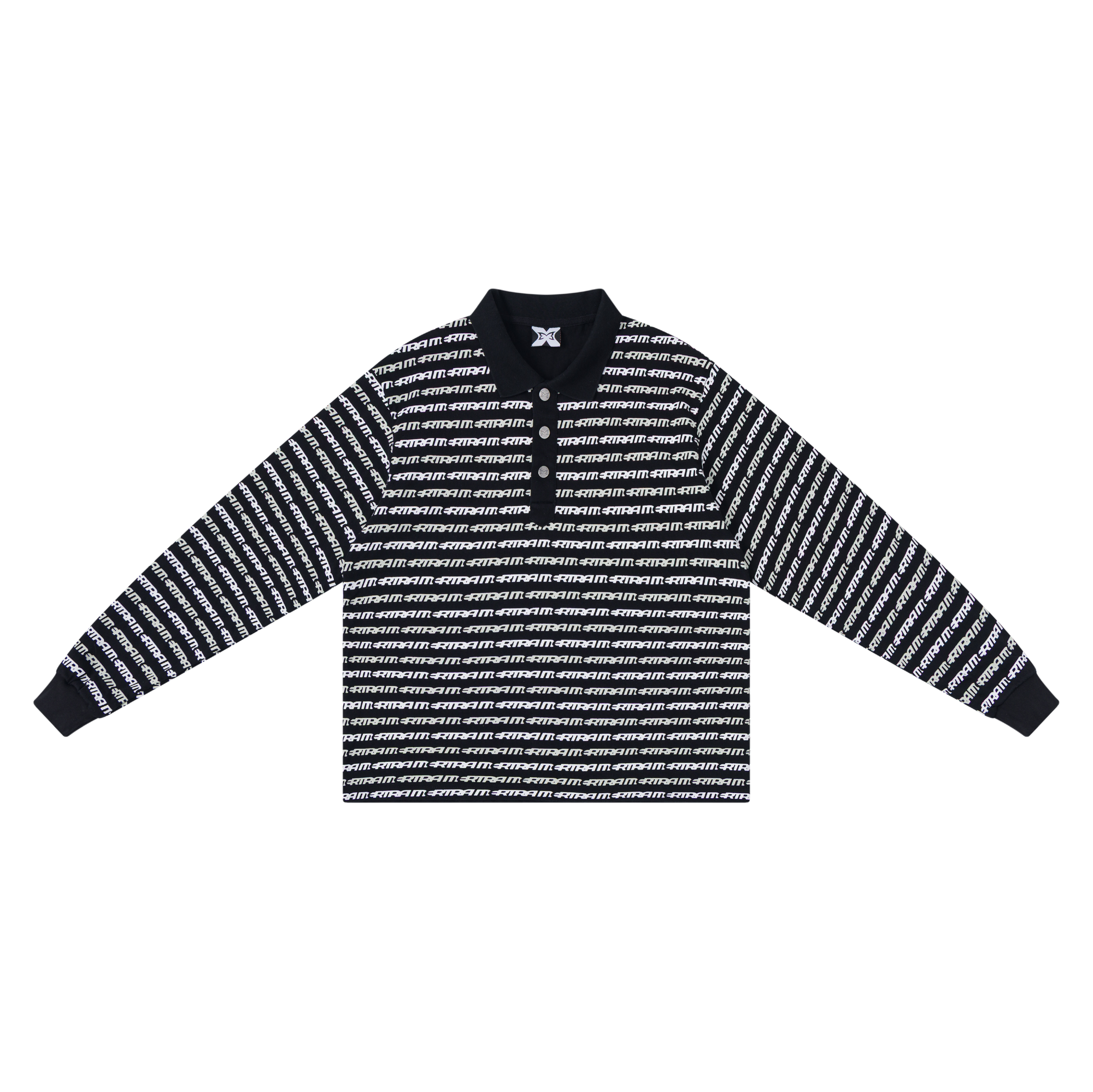 Logo Stripe Rugby (Black)