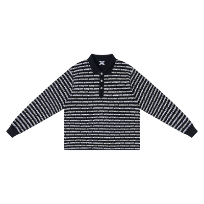 Logo Stripe Rugby (Black)