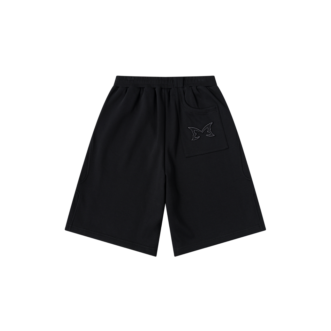 Split Panel Tracksuit Shorts (Black)