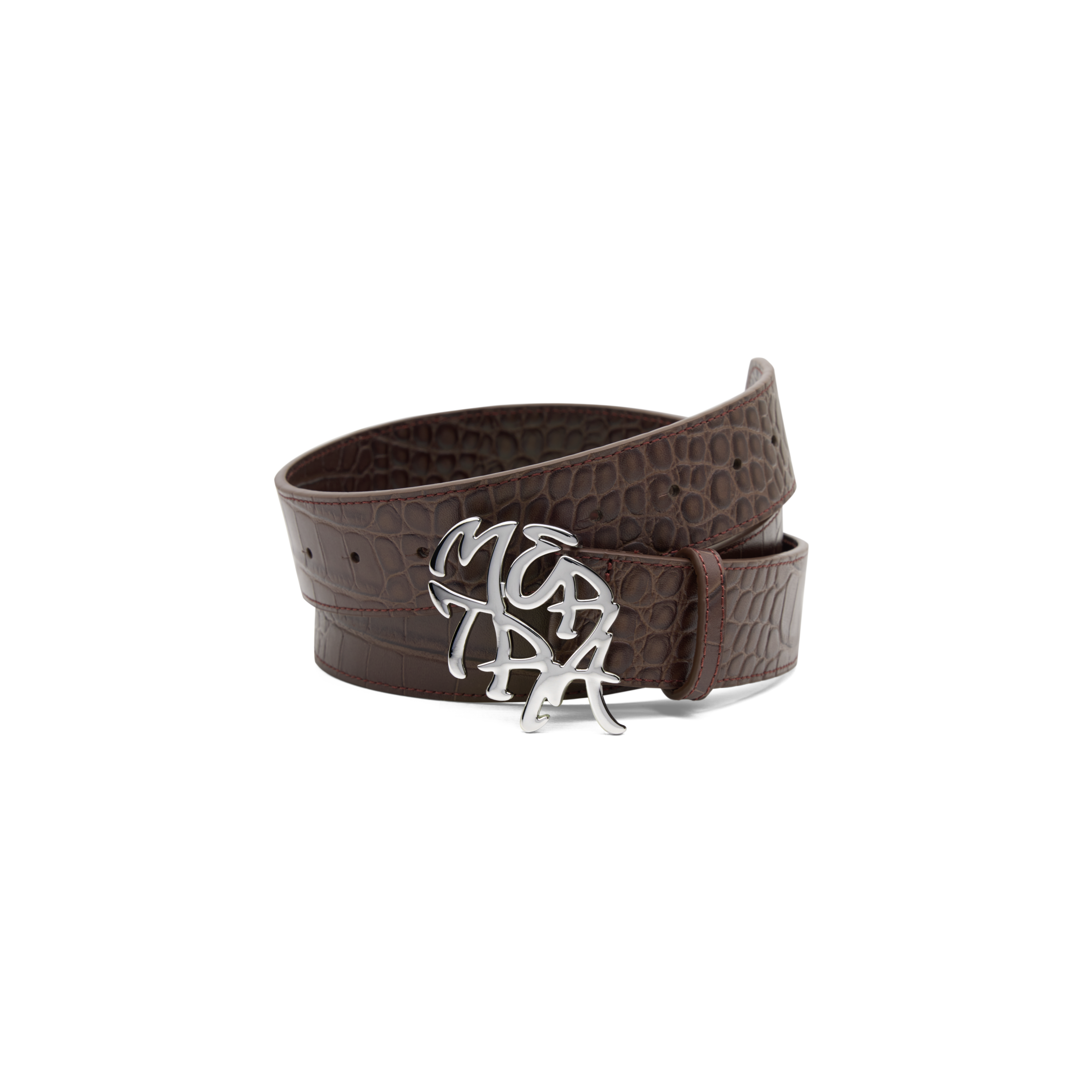 Alligator Skin Belt (Brown) - MERTRA
