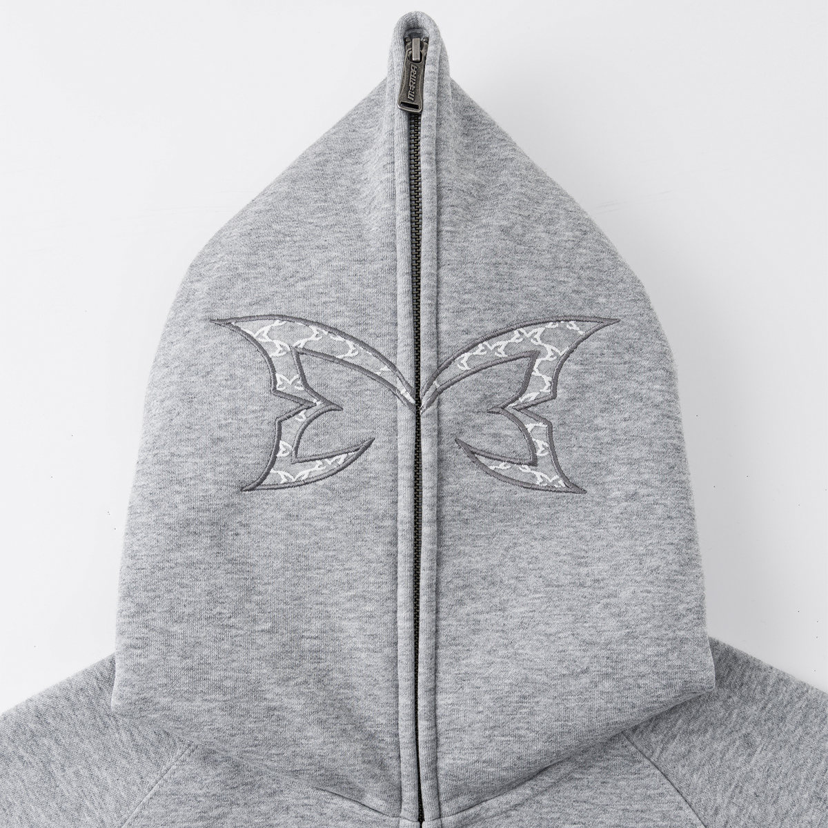 Webbed Lace Full Zip Hood (Grey)