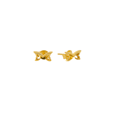 Gold Logo Stud Earrings
