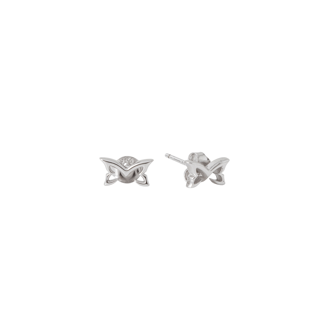Silver Logo Stud Earrings