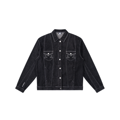 Hardline Denim Jacket (Black / White)
