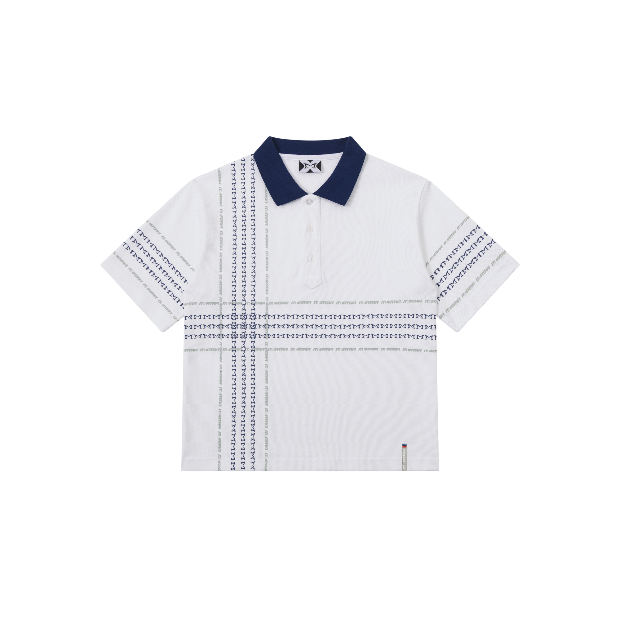 Crosscut Polo (White / Blue)
