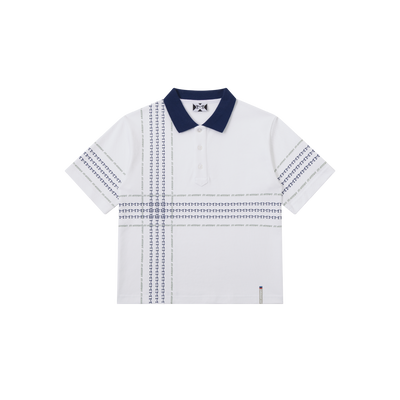 Crosscut Polo (White / Blue)