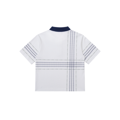 Crosscut Polo (White / Blue)