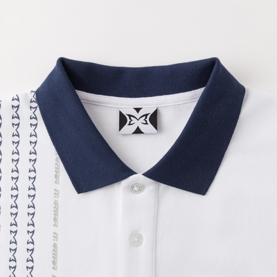 Crosscut Polo (White / Blue)