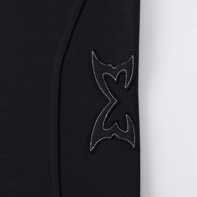 Split Panel Tracksuit Shorts (Black)