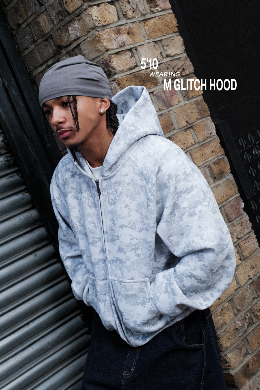 Mertra Glitch Hood ジップアップS Glitch Hood (Light Grey) – MERTRA