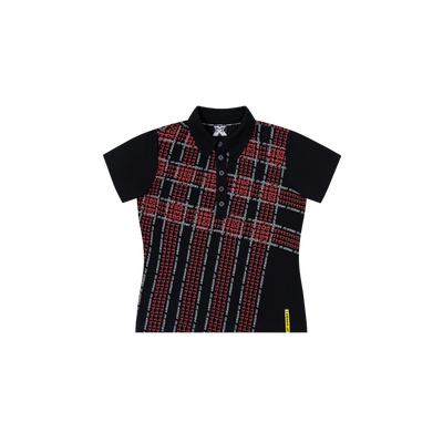 Women's Crosscut Polo (Black / Red)