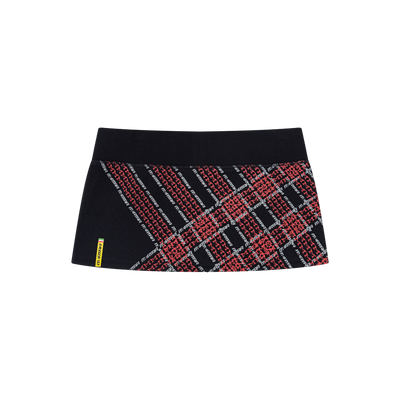 Women's Crosscut Skirt (Black / Red)