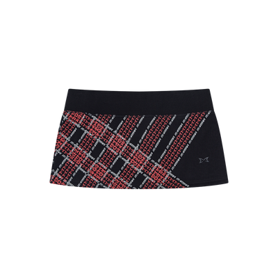 Women's Crosscut Skirt (Black / Red)