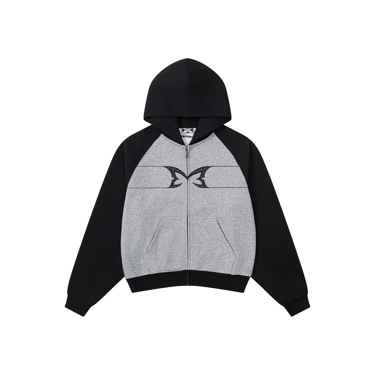 Webbed Lace Hood (Black / Grey)