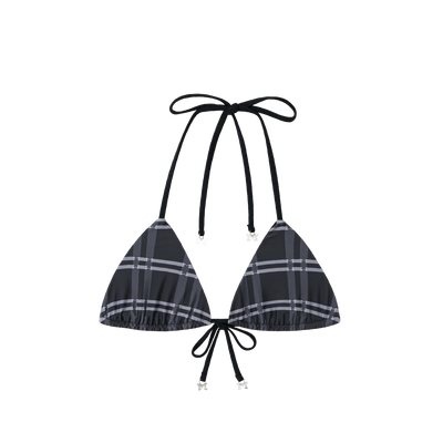 Merva Check Bikini Top (Black)