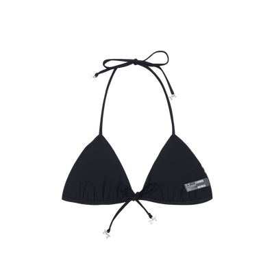 Merva Check Bikini Top (Black)