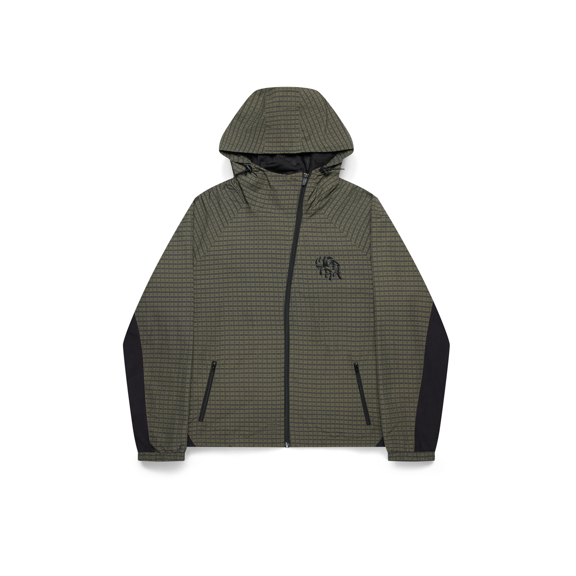 Asymmetrical Plaid Softshell (Green) - XS