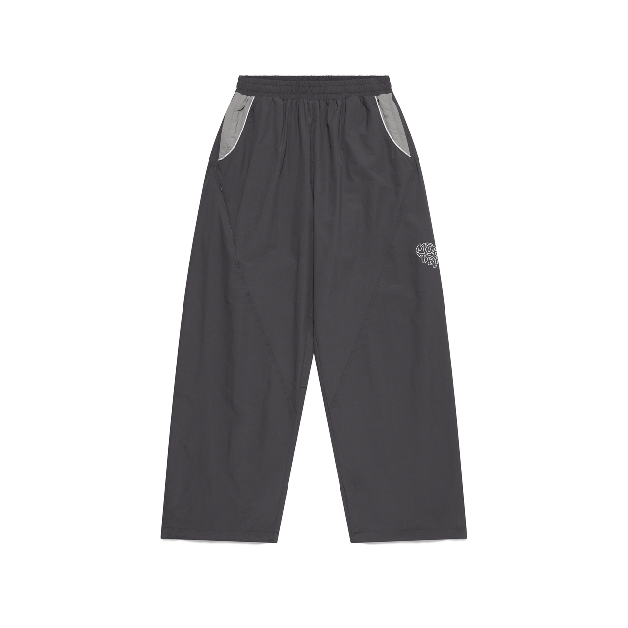 Nylon Track Pants (Grey / Grey)